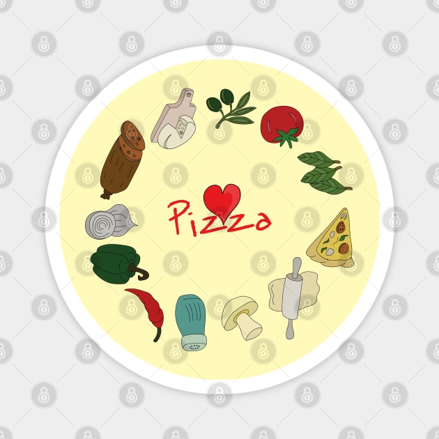 Pizza Ingredients Magnet by DiegoCarvalho